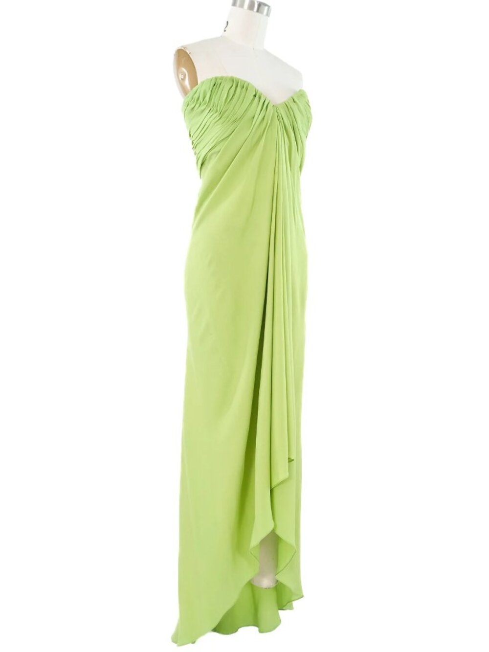 Vintage Oscar de la Renta draped chiffon gown - Picture 2 of 8